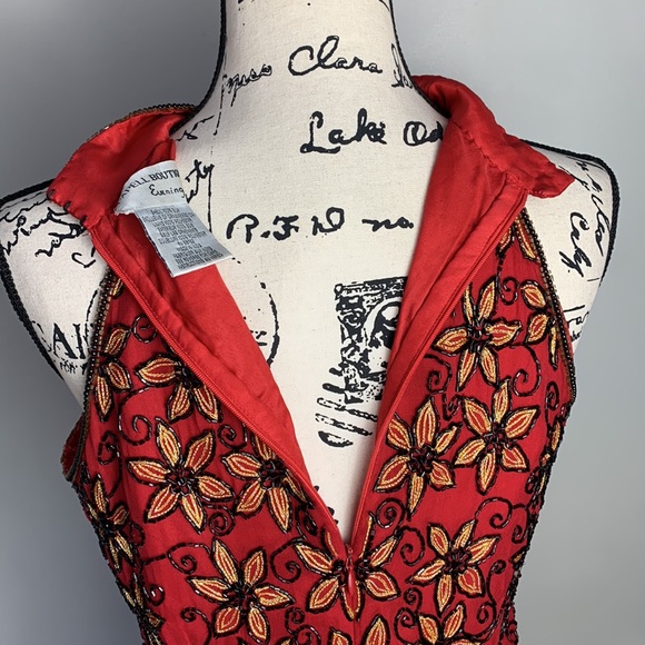 Papell Boutique Evening Floral Beaded Tank - Picture 5 of 7